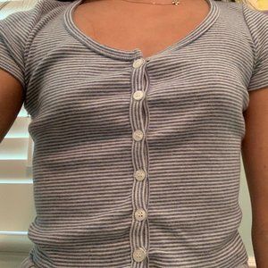 Brandy Melville Blue Striped Zelly Top